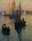 Marie Paintings - Bateaux Bretons by Fernand Marie Eugene Legout-Gerard